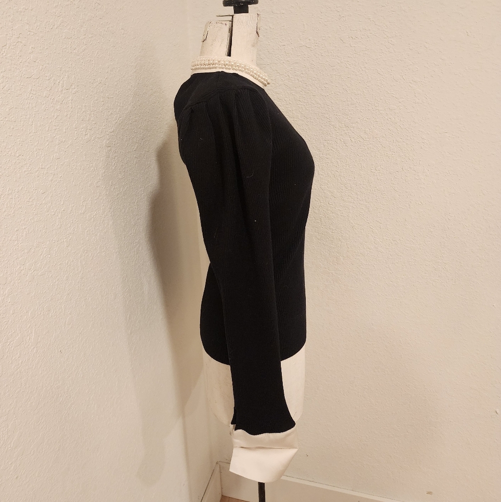 Commense Black and White Long Sleeve Top - Picture 4 of 6